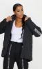 PRETTYLITTLETHING Black Peach Skin Diamond Quilted Oversized Puffer sold by Pretty Little Thing