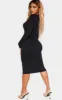 Shape Black Jersey Cut Out Long Sleeve Midi Dress sold by Pretty Little Thing