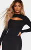 Shape Black Jersey Cut Out Long Sleeve Midi Dress sold by Pretty Little Thing
