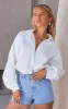 PRETTYLITTLETHING Light Blue Wash Raw Hem Hot Pants sold by Pretty Little Thing