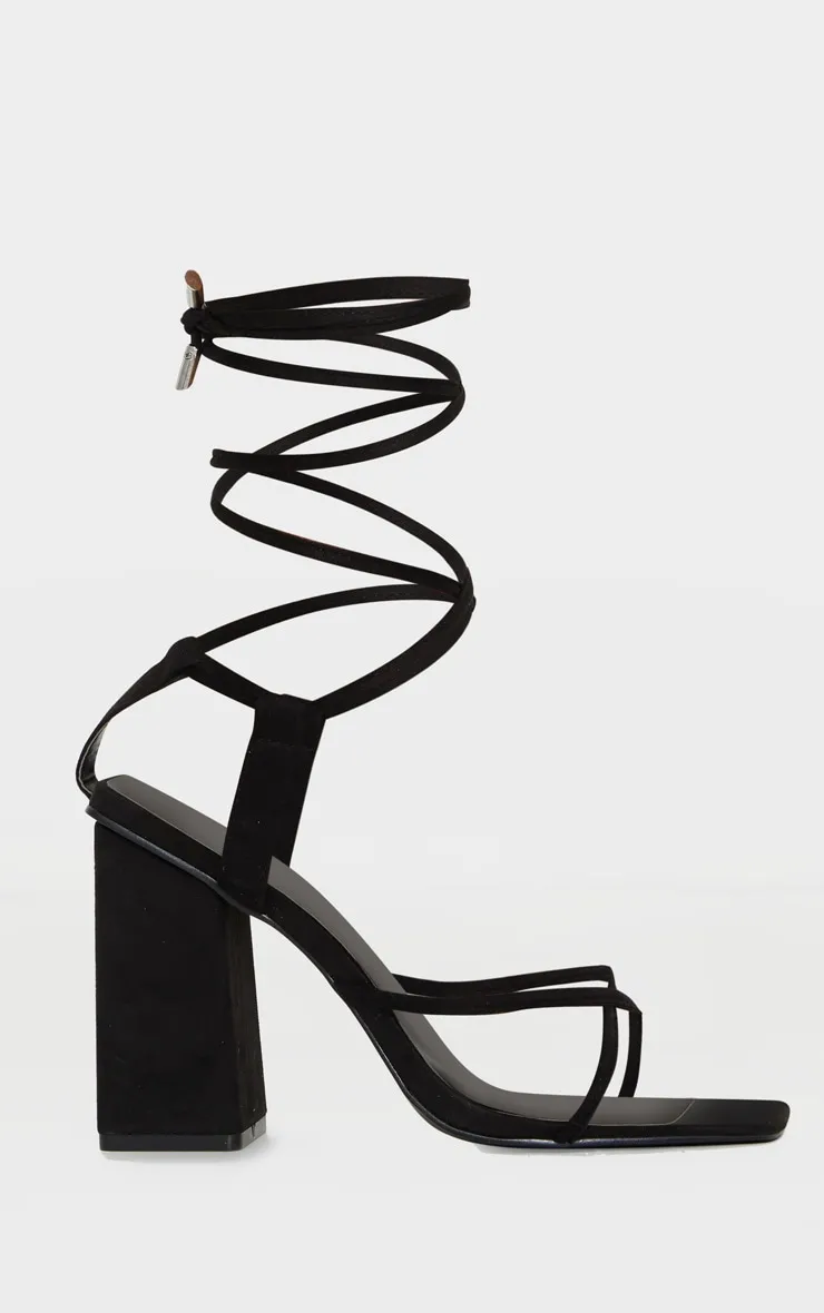 Black Toe Loop Ankle Tie Chunky Block Heel Sandals sold by Pretty Little Thing product image thumbnail 3