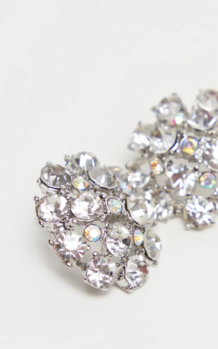 Silver Crystal Large Stud Earrings sold by Pretty Little Thing product image thumbnail 3