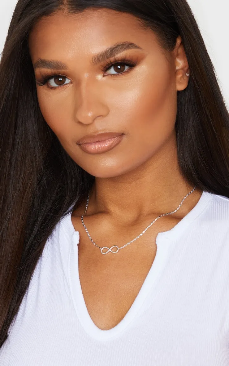 Silver Delicate Infinity Sign Necklace sold by Pretty Little Thing