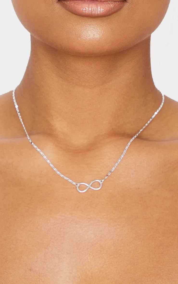 Silver Delicate Infinity Sign Necklace sold by Pretty Little Thing product image thumbnail 2