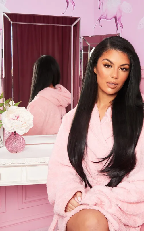 LullaBellz 22" 5 Piece Straight Clip In Hair Extensions Natural Black sold by Pretty Little Thing