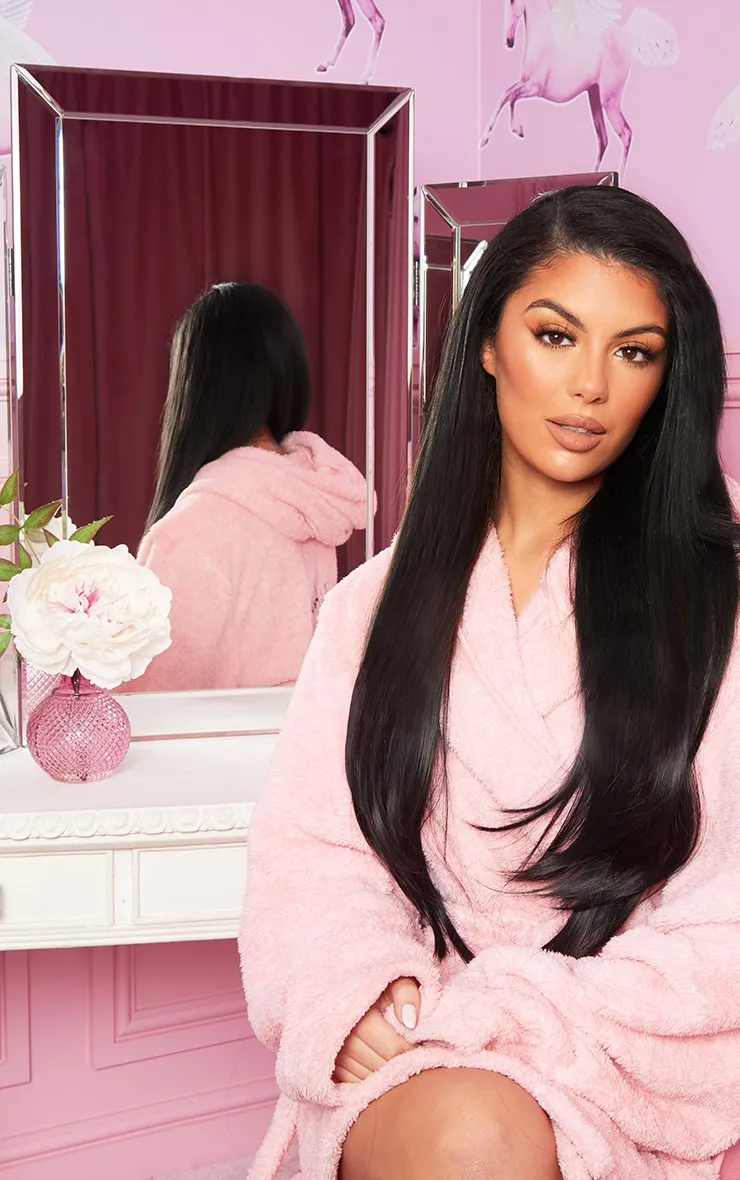 LullaBellz 22" 5 Piece Straight Clip In Hair Extensions Natural Black sold by Pretty Little Thing