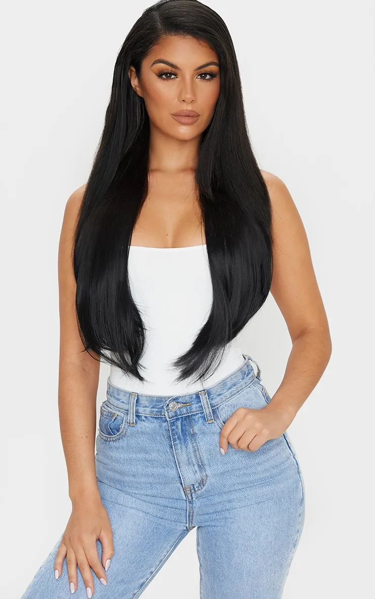 LullaBellz 22" 5 Piece Straight Clip In Hair Extensions Natural Black sold by Pretty Little Thing product image thumbnail 3