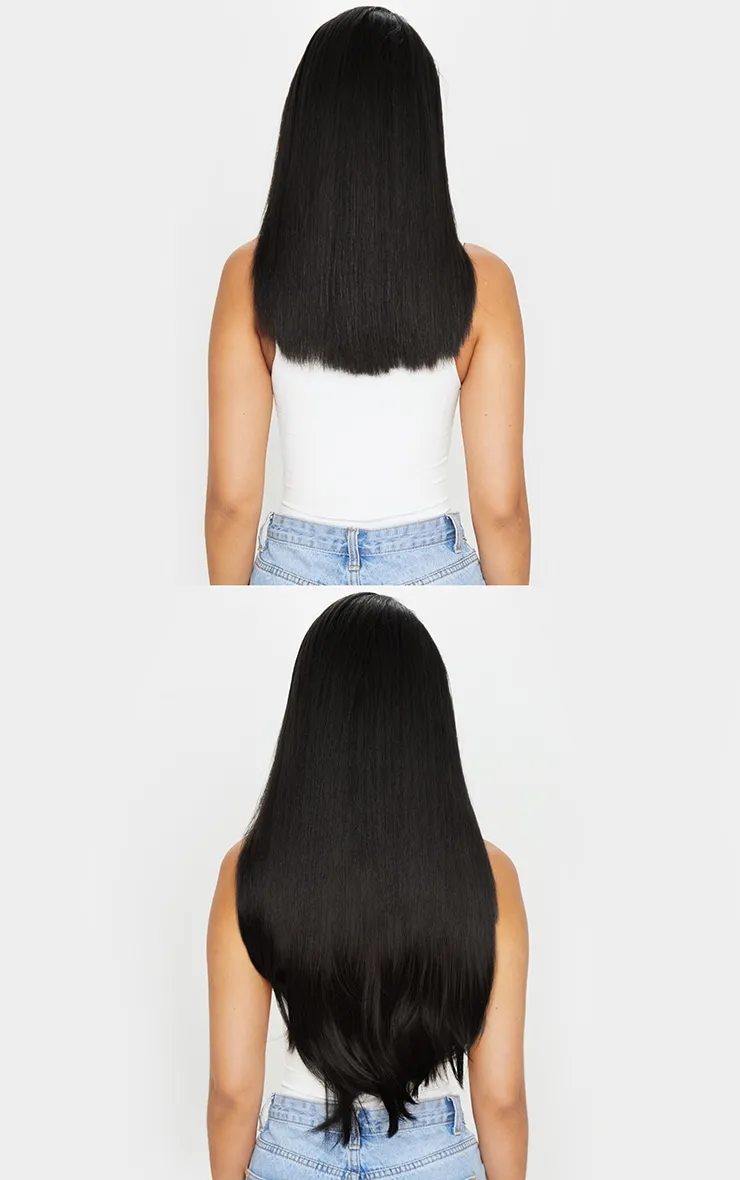 LullaBellz 22" 5 Piece Straight Clip In Hair Extensions Natural Black sold by Pretty Little Thing product image thumbnail 5