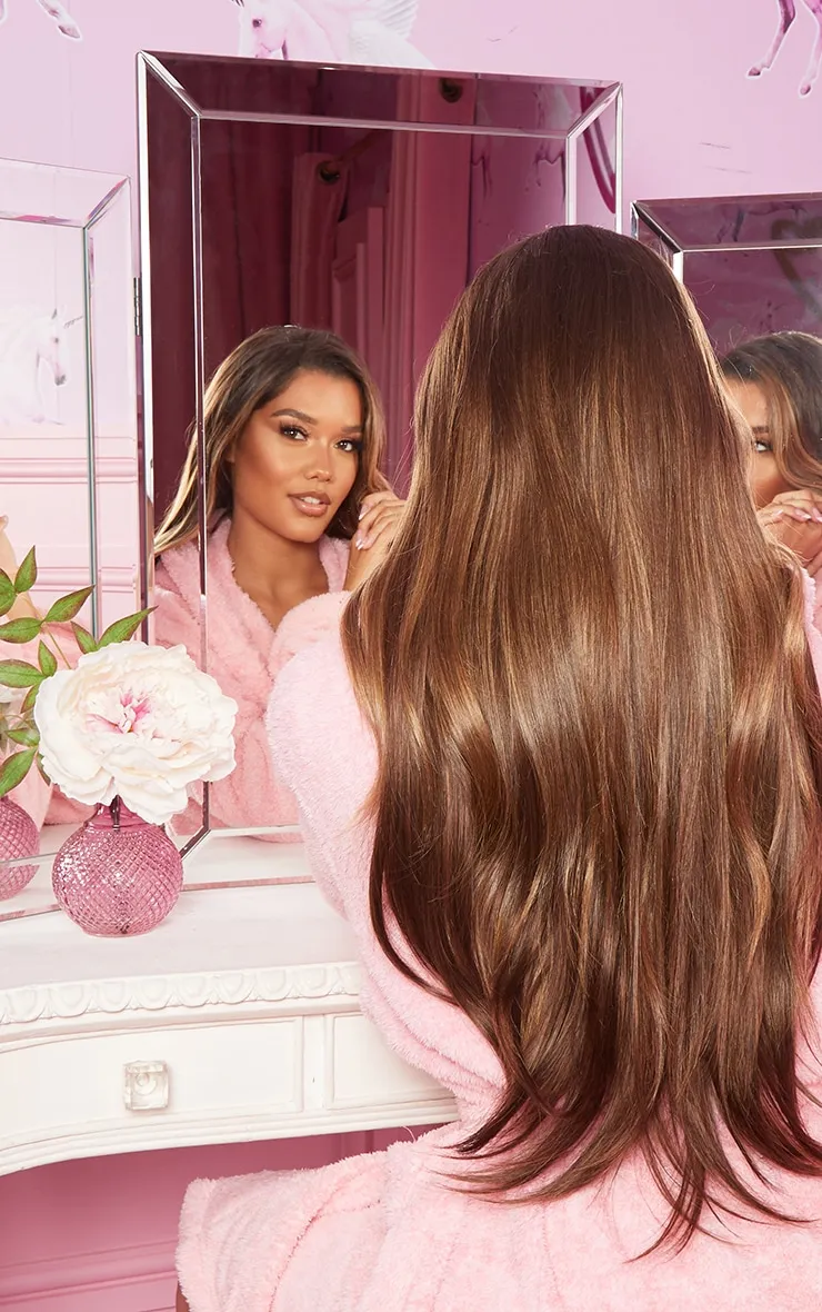 LullaBellz 22" 5 Piece Straight Clip In Hair Extensions Choc Brown sold by Pretty Little Thing product image thumbnail 2