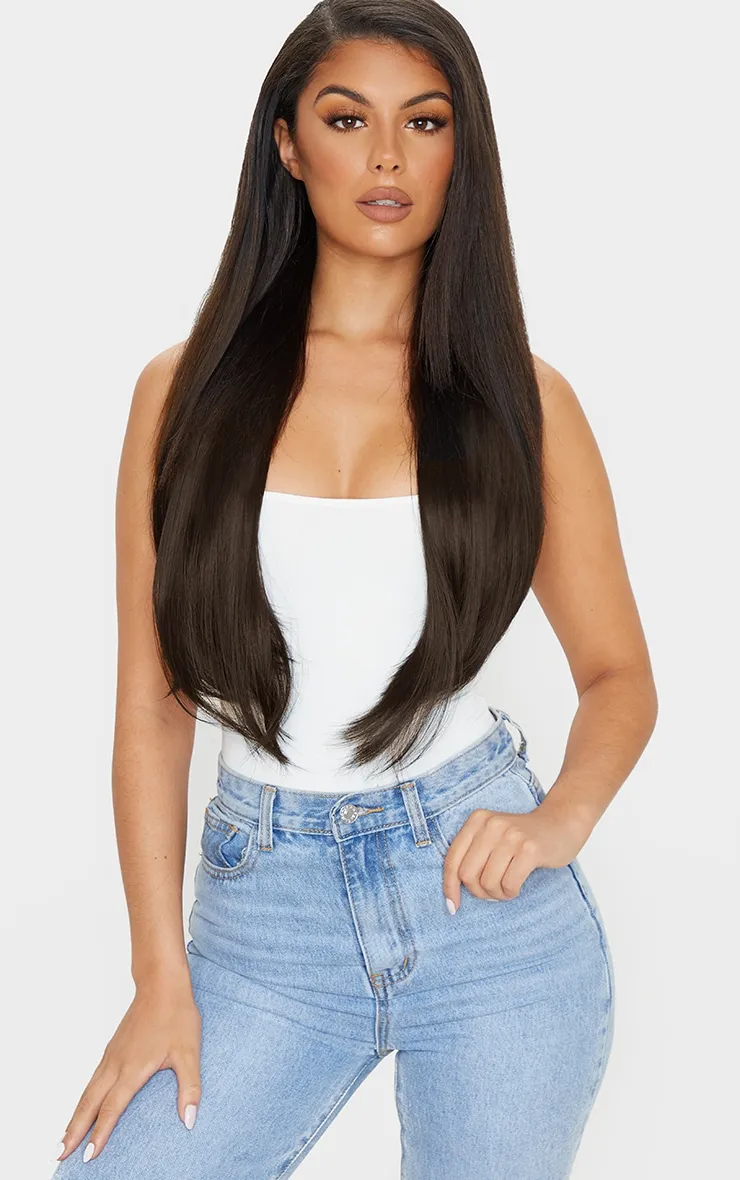 LullaBellz 22" 5 Piece Straight Clip In Hair Extensions Warm Brunette sold by Pretty Little Thing product image thumbnail 3