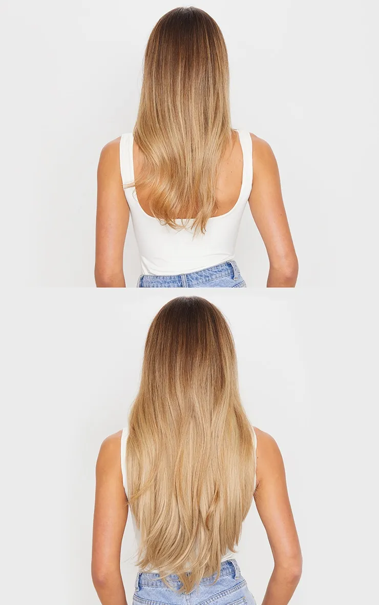 LullaBellz 22" 5 Piece Straight Clip In Hair Extensions Light Blonde sold by Pretty Little Thing product image thumbnail 5