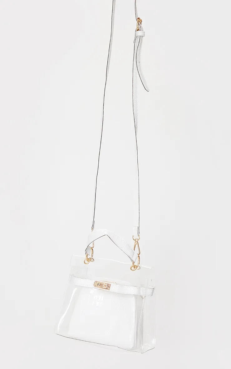 Clear Mini Cream Croc Cross Body Bag sold by Pretty Little Thing product image thumbnail 2