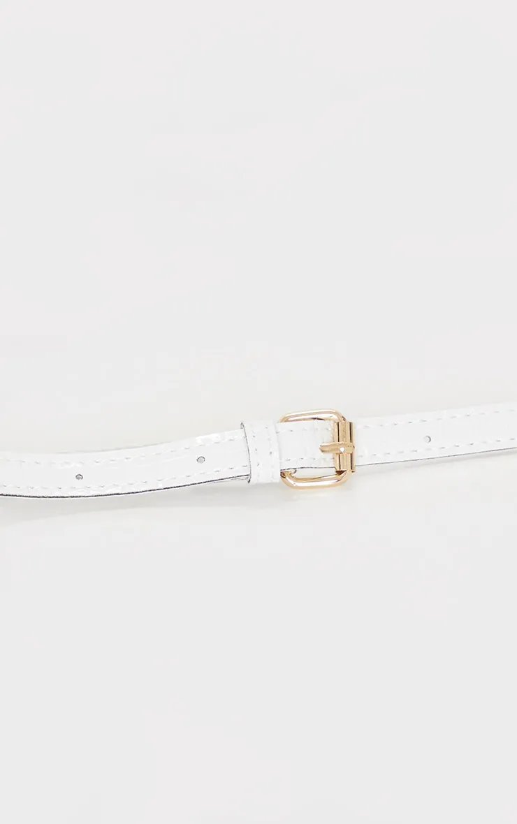 Clear Mini Cream Croc Cross Body Bag sold by Pretty Little Thing product image thumbnail 4