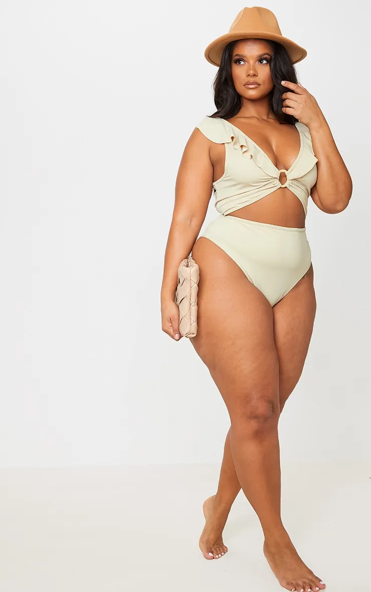 Plus Stone Frill Edge Ring Detail Swimsuit sold by Pretty Little Thing product image thumbnail 3