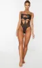 Black Underwired Cut Out Lace Body sold by Pretty Little Thing