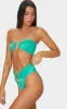 Green Hammered Trim High Waist Bikini Bottoms sold by Pretty Little Thing