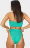 Green Hammered Trim High Waist Bikini Bottoms sold by Pretty Little Thing