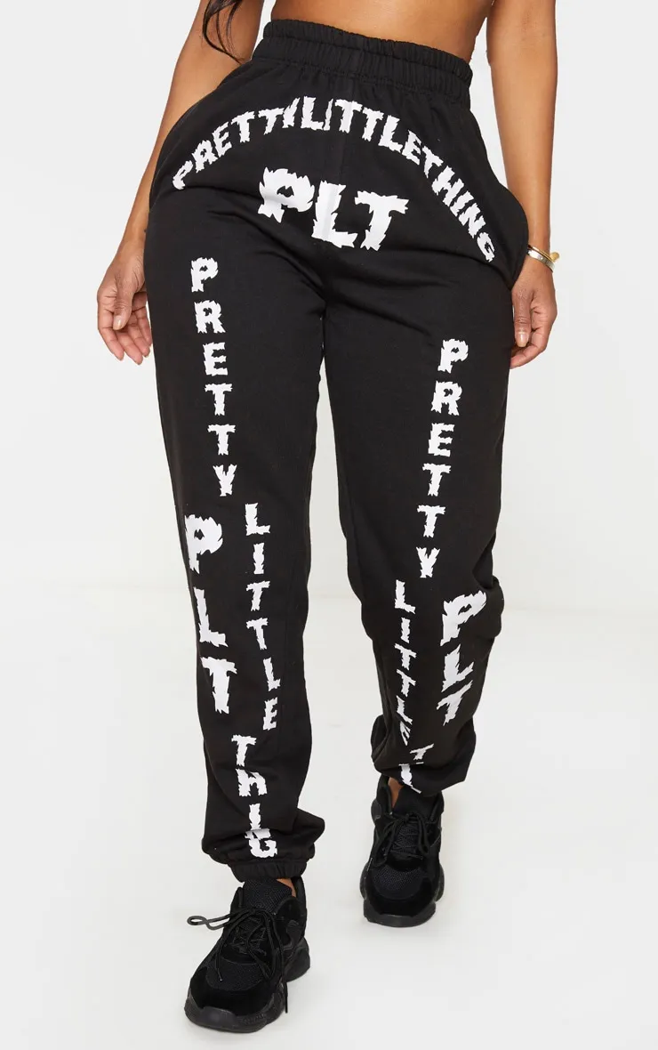 PRETTYLITTLETHING Shape Black Slogan Print Joggers sold by Pretty Little Thing product image thumbnail 2
