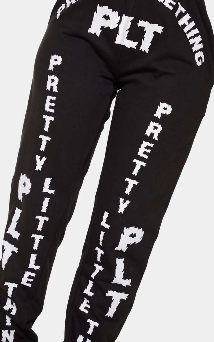 PRETTYLITTLETHING Shape Black Slogan Print Joggers sold by Pretty Little Thing product image thumbnail 4