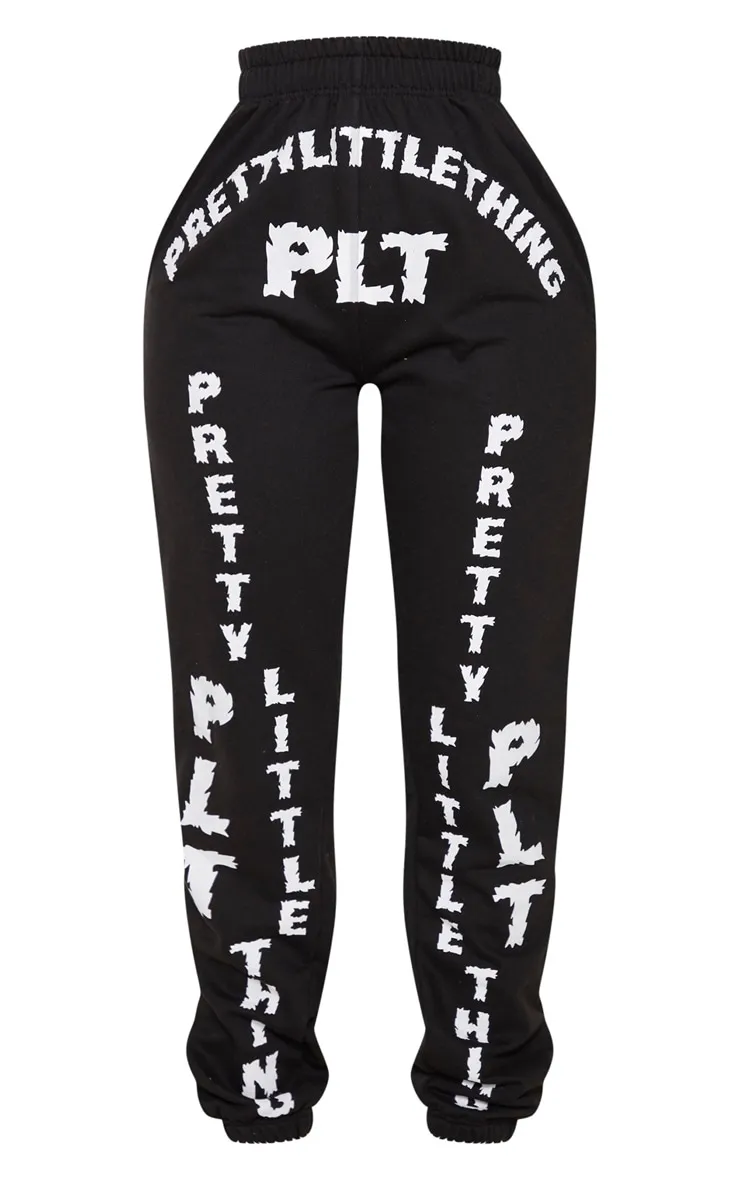 PRETTYLITTLETHING Shape Black Slogan Print Joggers sold by Pretty Little Thing product image thumbnail 5