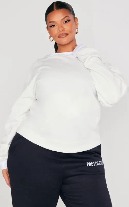 Plus White Ultimate Oversized Sweatshirt sold by Pretty Little Thing