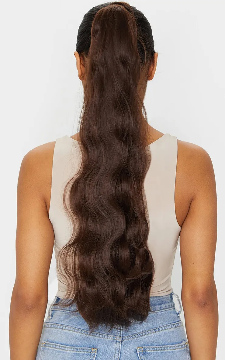 LullaBellz Grande Hollywood Wave 26" Wraparound Pony Chocolate Brown sold by Pretty Little Thing product image thumbnail 2