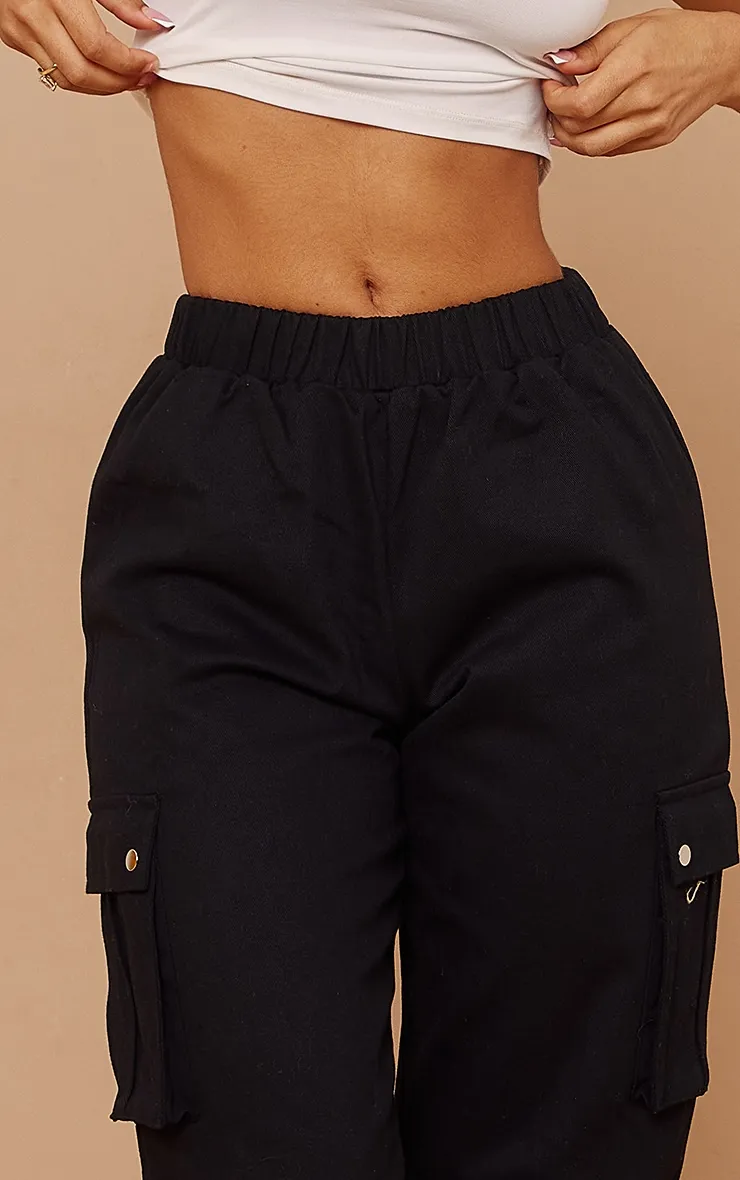 Petite Black Pocket Detail Cargo Trouser sold by Pretty Little Thing product image thumbnail 4