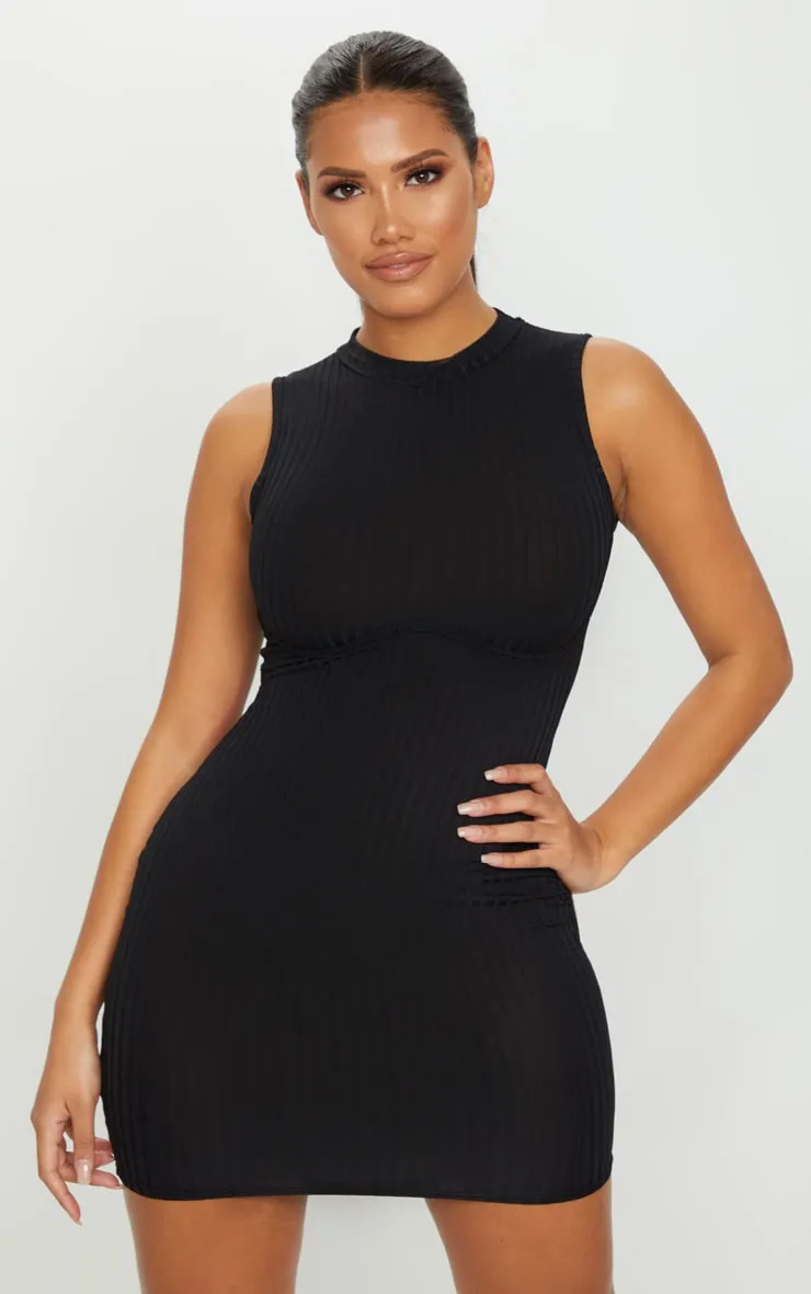 Shape Black Rib Bust Detail Bodycon Dress sold by Pretty Little Thing product image thumbnail 3