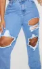 PRETTYLITTLETHING Plus Mid Blue Ripped Straight Leg Jeans sold by Pretty Little Thing