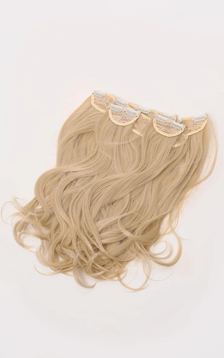 Lullabellz Super Thick 16" 5 Piece Blow Dry Wavy Clip In Hair Extensions Light Blonde sold by Pretty Little Thing product image thumbnail 5