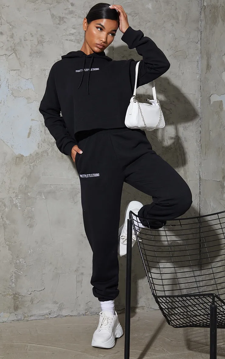 PRETTYLITTLETHING Black Embroidered Slogan Joggers sold by Pretty Little Thing