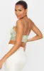 Sage Satin Cowl Neck Crop Top sold by Pretty Little Thing