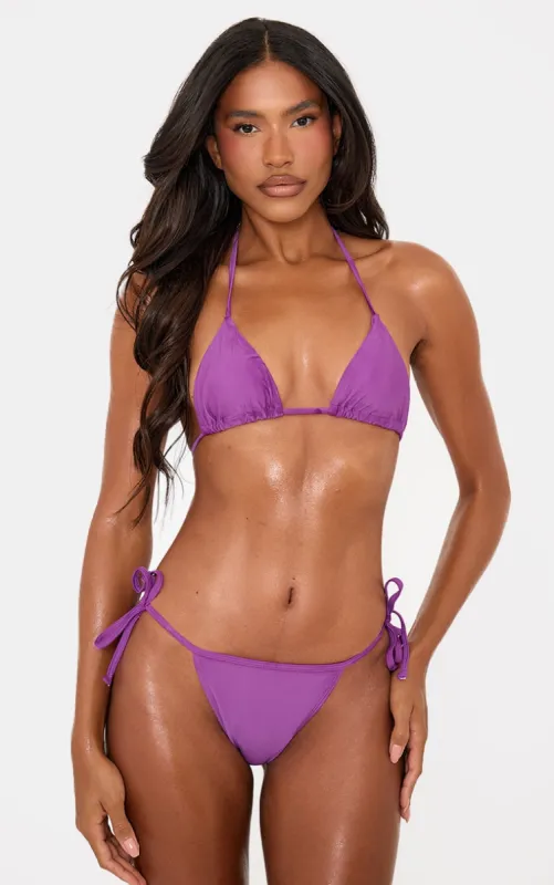 Purple Mix & Match Triangle Bikini Top sold by Pretty Little Thing