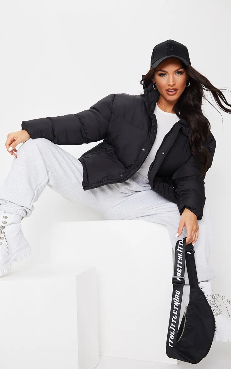 Black Toggle Detail Puffer Jacket sold by Pretty Little Thing product image thumbnail 3