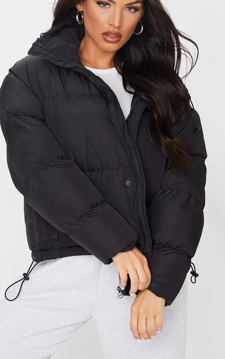 Black Toggle Detail Puffer Jacket sold by Pretty Little Thing product image thumbnail 4