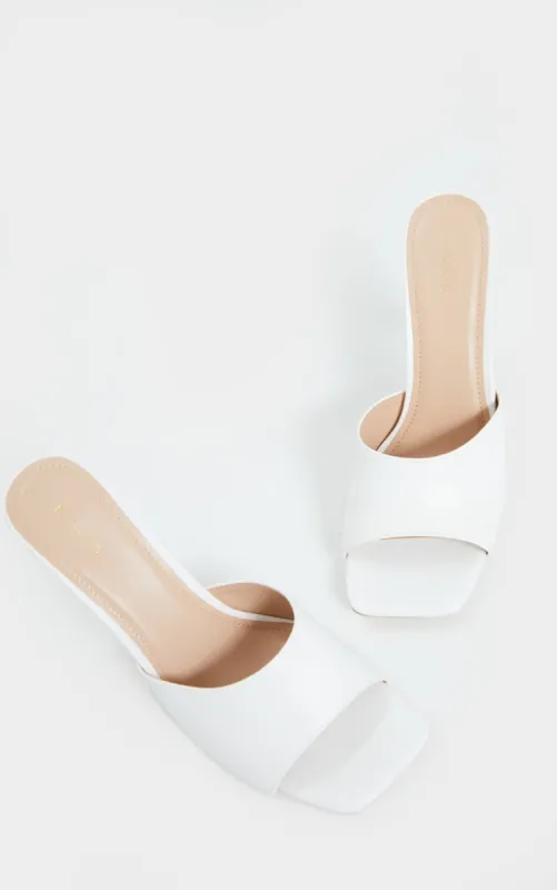 White Square Toe Mule High Heels sold by Pretty Little Thing