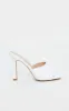 White Square Toe Mule High Heels sold by Pretty Little Thing