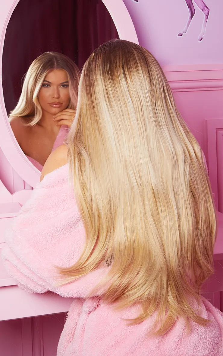 LullaBellz Super Thick 22'5 Piece Straight Clip In Hair Extensions Golden Blonde sold by Pretty Little Thing