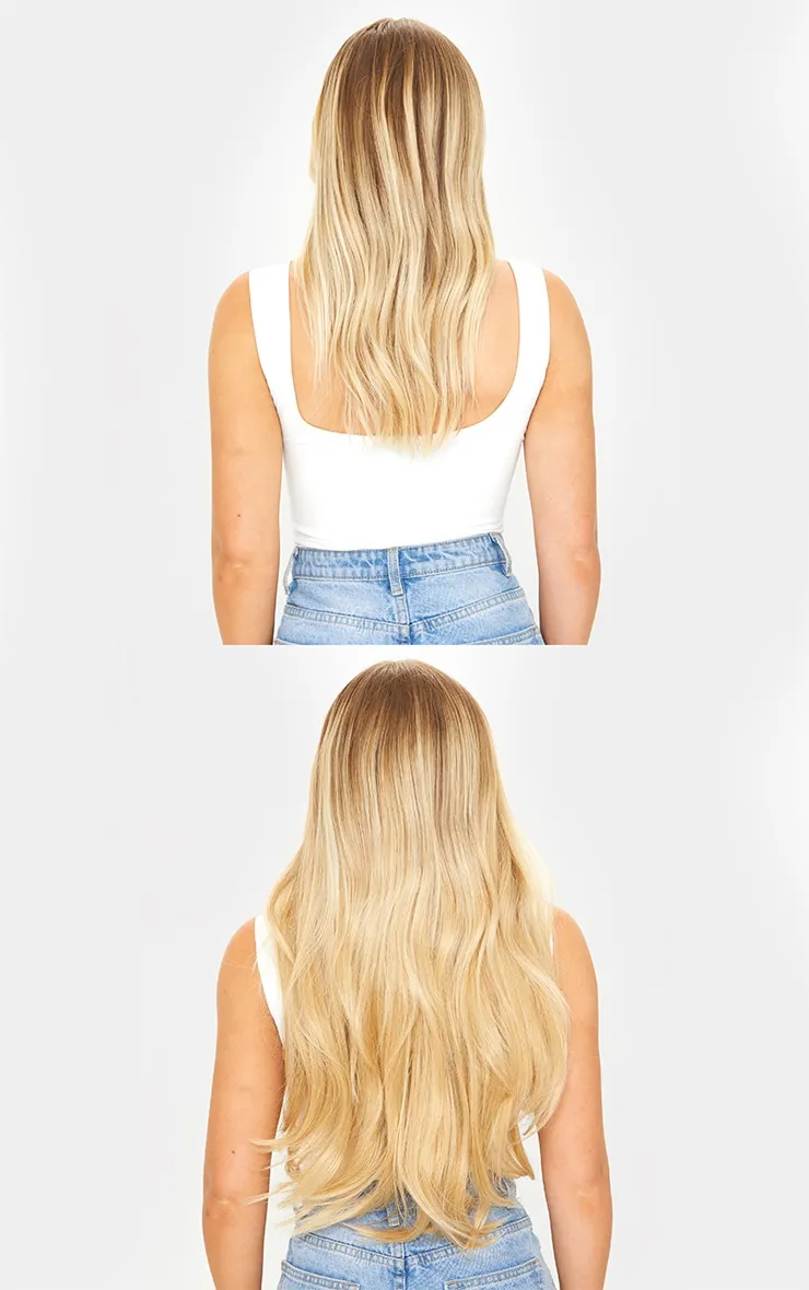 LullaBellz Super Thick 22'5 Piece Straight Clip In Hair Extensions Golden Blonde sold by Pretty Little Thing product image thumbnail 4
