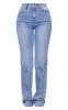 PRETTYLITTLETHING Tall Mid Blue Wash High Waist Long Leg Straight Jeans sold by Pretty Little Thing