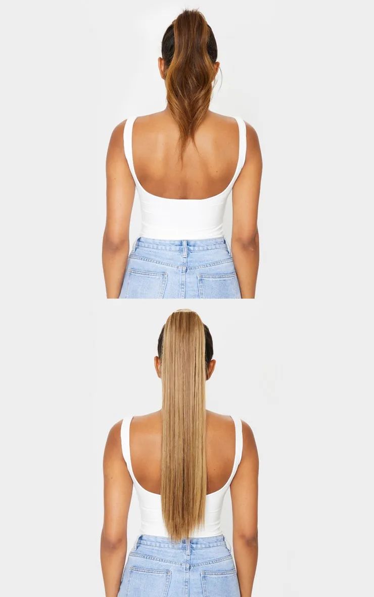 LullaBellz Grande Lengths 26" Straight Wraparound Pony Mellow Brown sold by Pretty Little Thing product image thumbnail 3