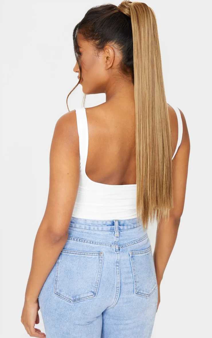 LullaBellz Grande Lengths 26" Straight Wraparound Pony Mellow Brown sold by Pretty Little Thing product image thumbnail 4