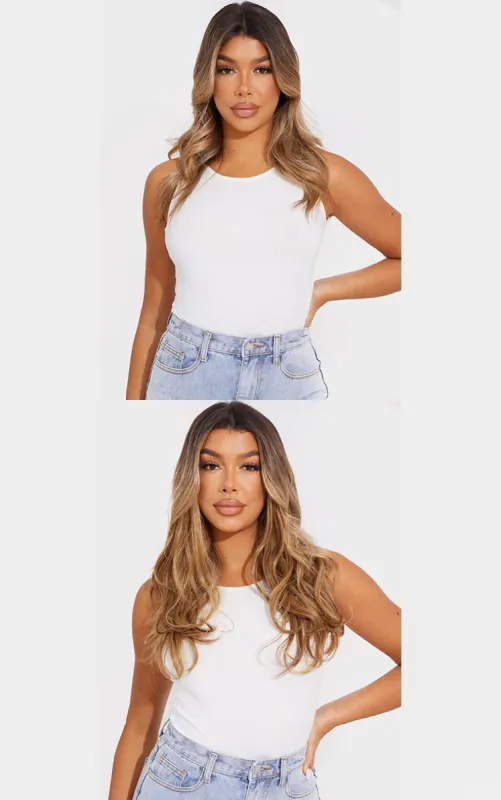 LullaBellz Super Thick 16"  5 Piece Blow Dry Wavy Clip In Hair Extensions Mellow Brown sold by Pretty Little Thing