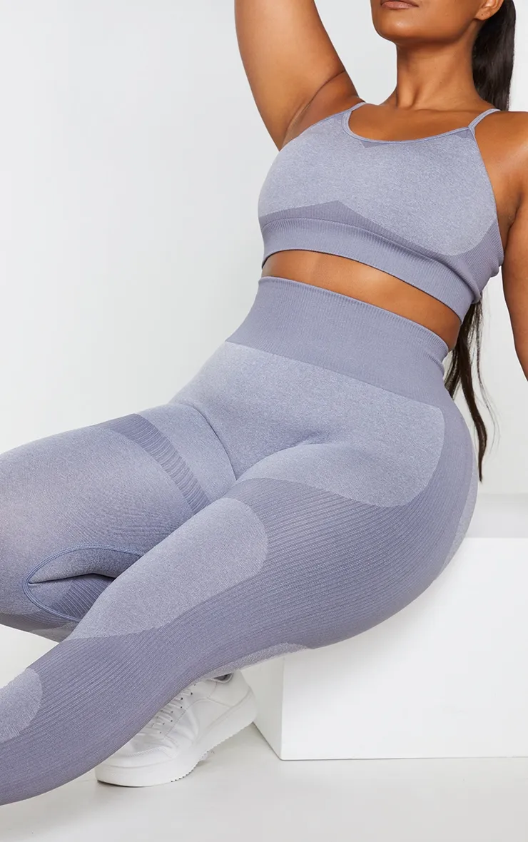 Plus Charcoal Seamless 2 Tone Contour Leggings sold by Pretty Little Thing product image thumbnail 4
