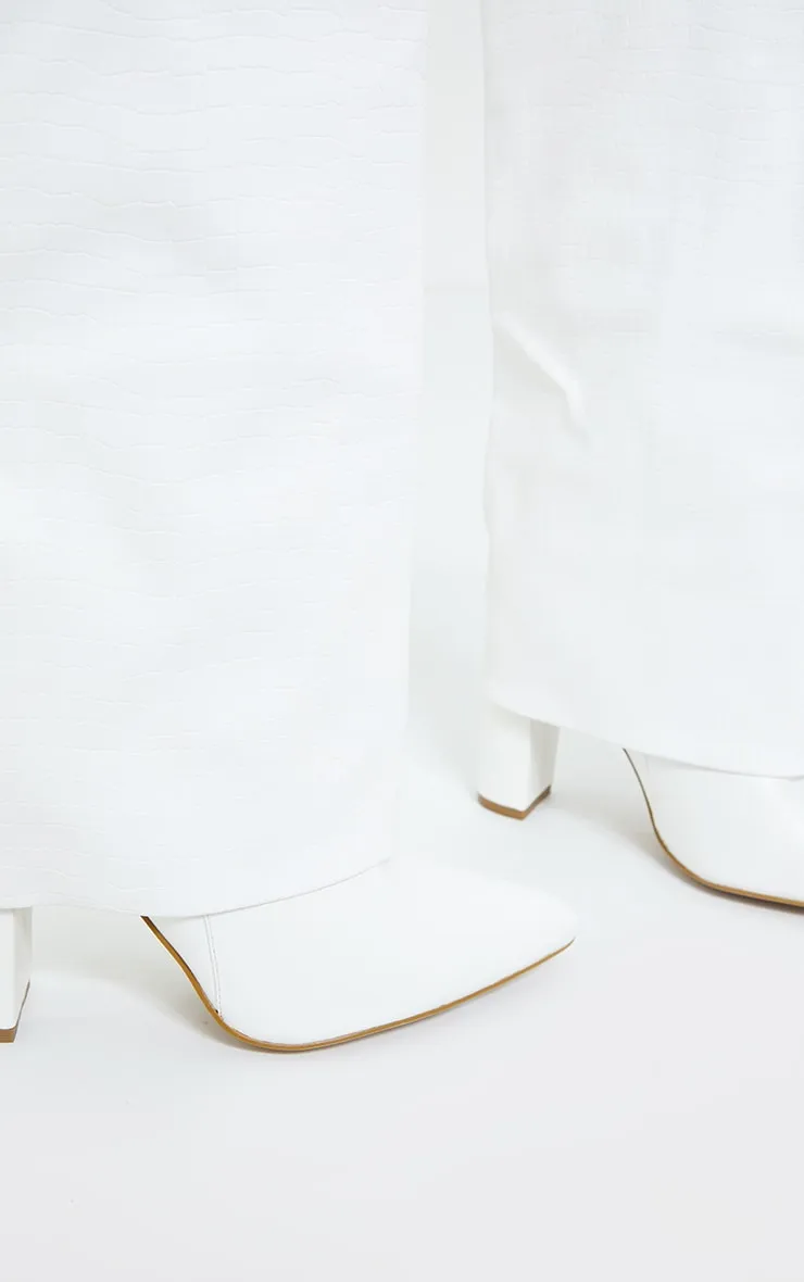 White Fold Over High Point Block Heel Calf Boots sold by Pretty Little Thing product image thumbnail 3