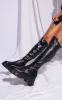 Black Extreme Chunky Sole Knee High Boots sold by Pretty Little Thing