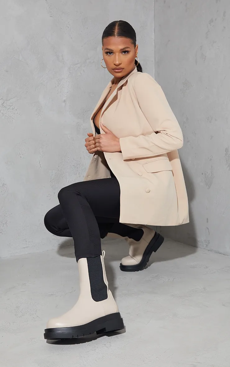 Cream Calf High Chunky Chelsea Boot sold by Pretty Little Thing product image thumbnail 2