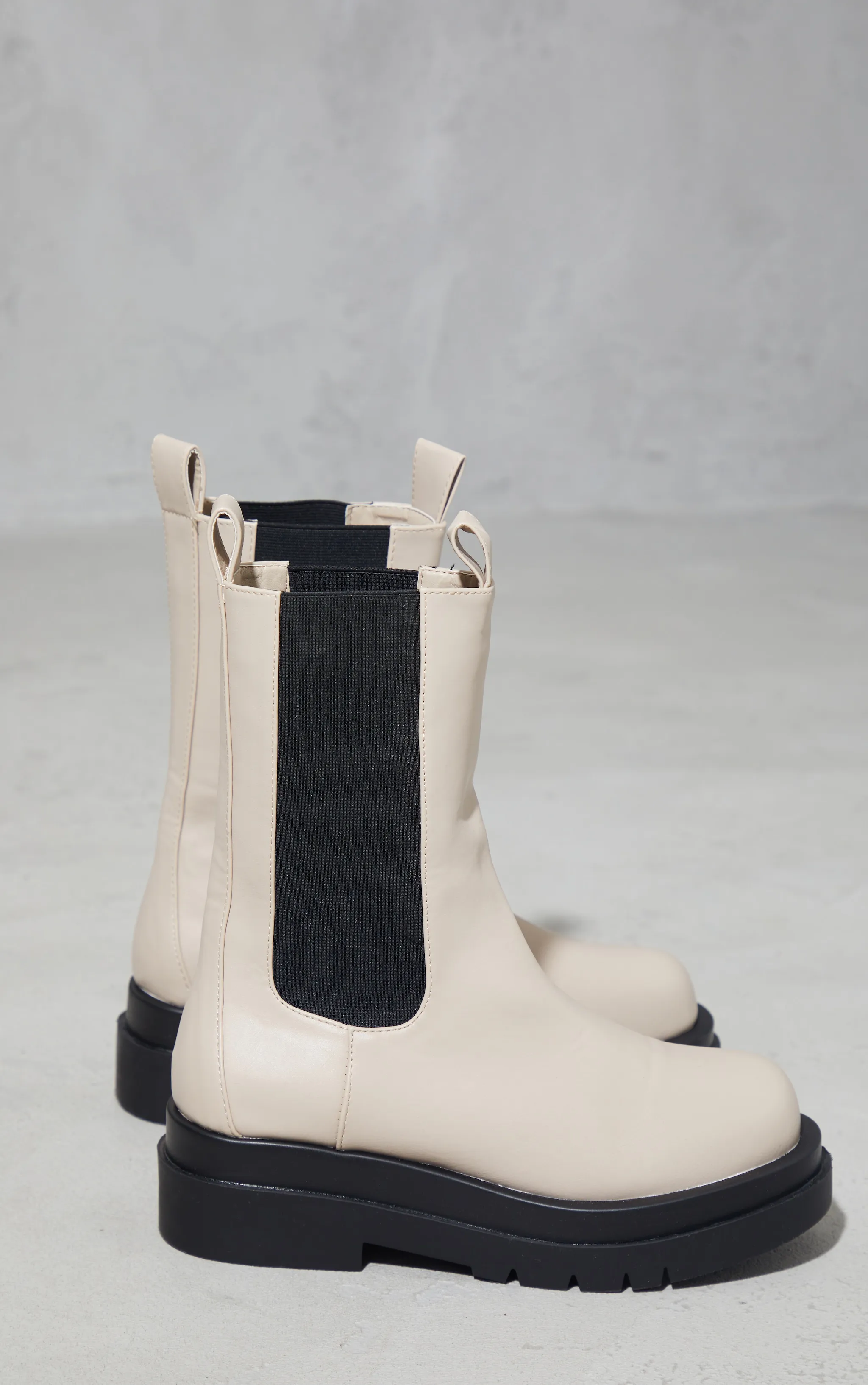 Cream Calf High Chunky Chelsea Boot sold by Pretty Little Thing product image thumbnail 3