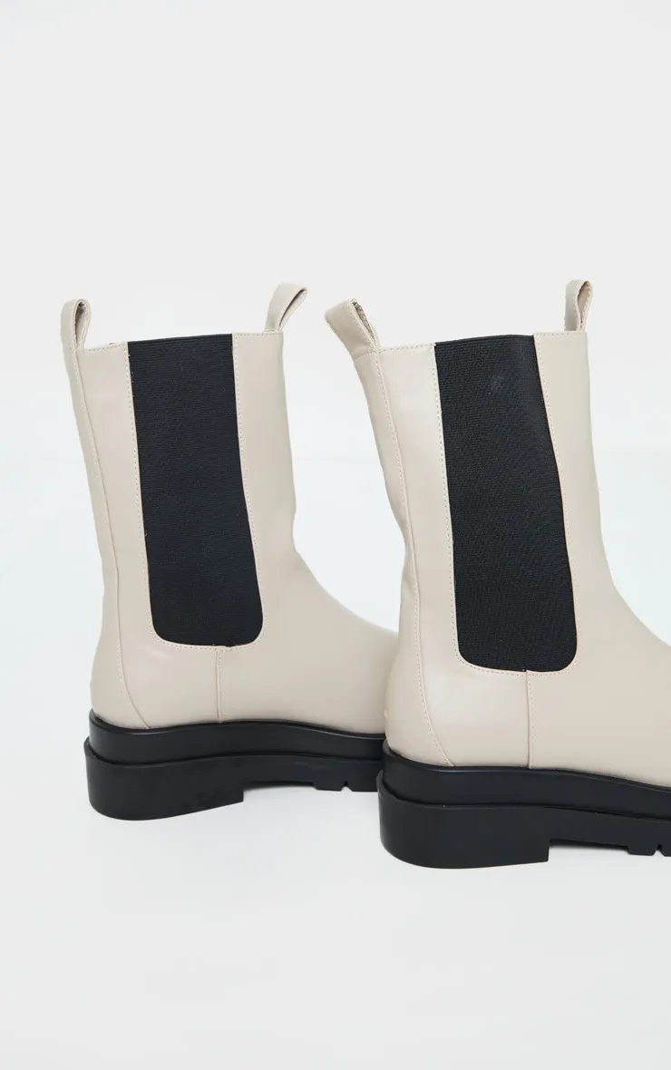 Cream Calf High Chunky Chelsea Boot sold by Pretty Little Thing product image thumbnail 5