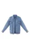 PRETTYLITTLETHING Mid Blue Wash Oversized Boyfriend Pocket Detail Denim Jacket sold by Pretty Little Thing